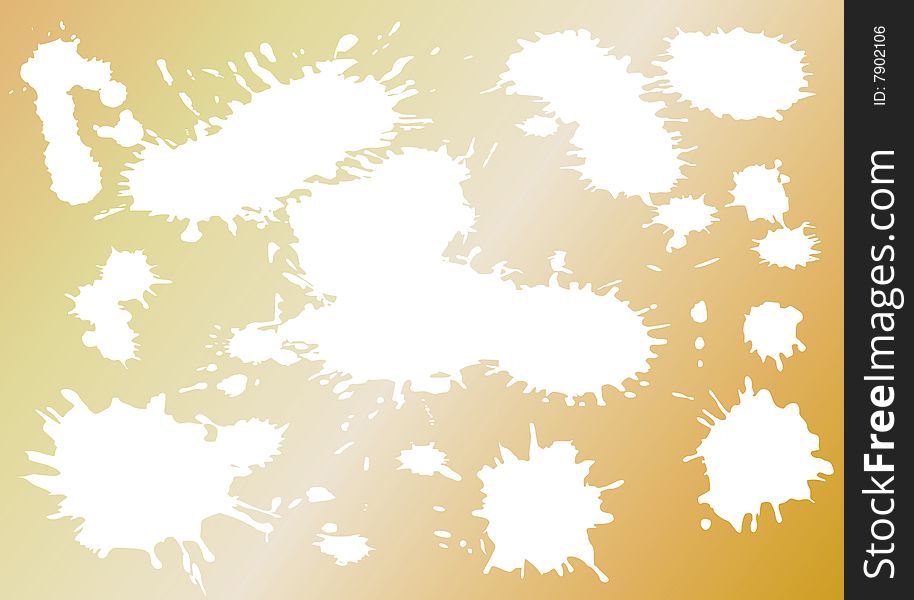 Vector gradient background with white ink blots. Vector gradient background with white ink blots