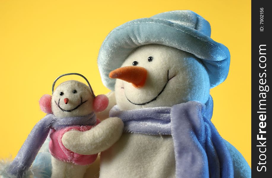 Snowman With His Little Baby