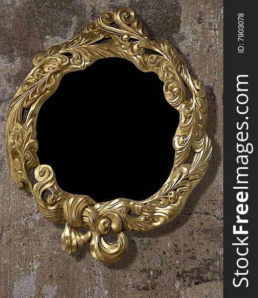 Gold frame  decorativ retro carved. Gold frame  decorativ retro carved