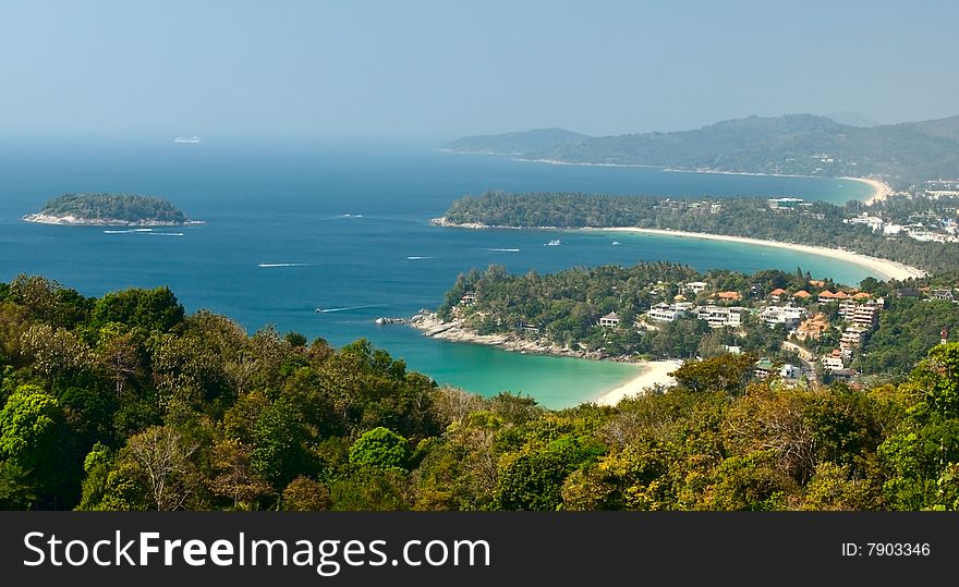 Sea view, mountains, Phuket and Island