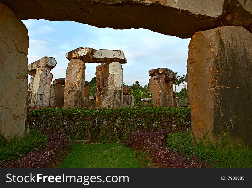 Stonehenge in Noong Nuch Garden. Stonehenge in Noong Nuch Garden