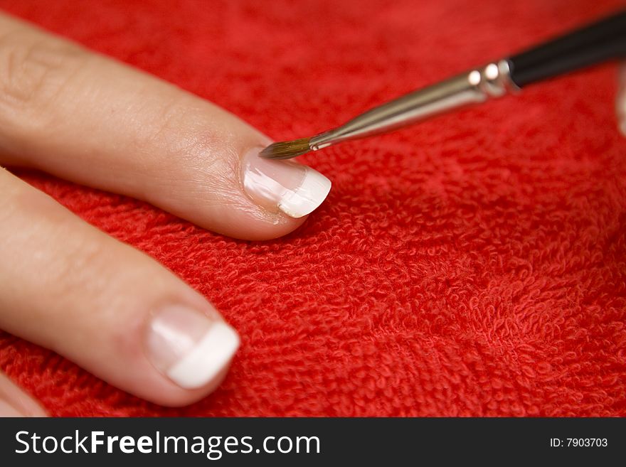 Nail care on a white background