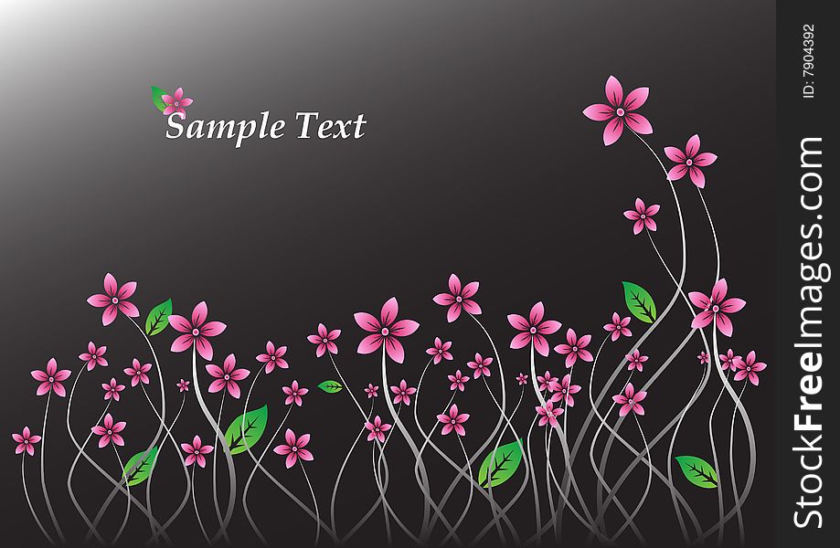 Floral background with beauty flowers and leafs