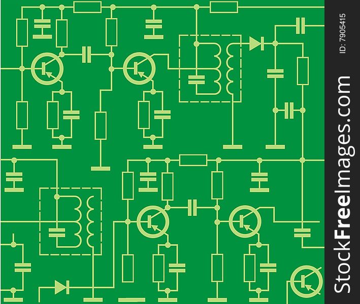 Vector scene electric circuit in radio. Vector scene electric circuit in radio