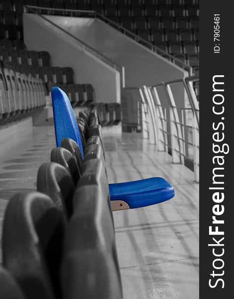 Blue chair reserve on stadium. Blue chair reserve on stadium