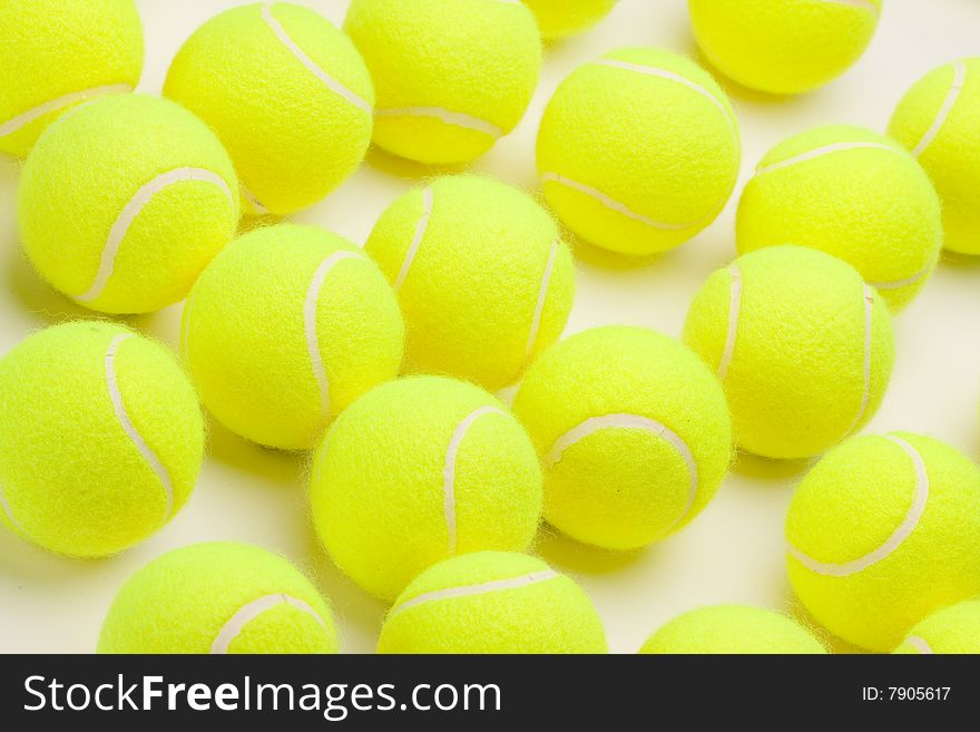 Macro Set of Brand New Tennis Balls. Macro Set of Brand New Tennis Balls.