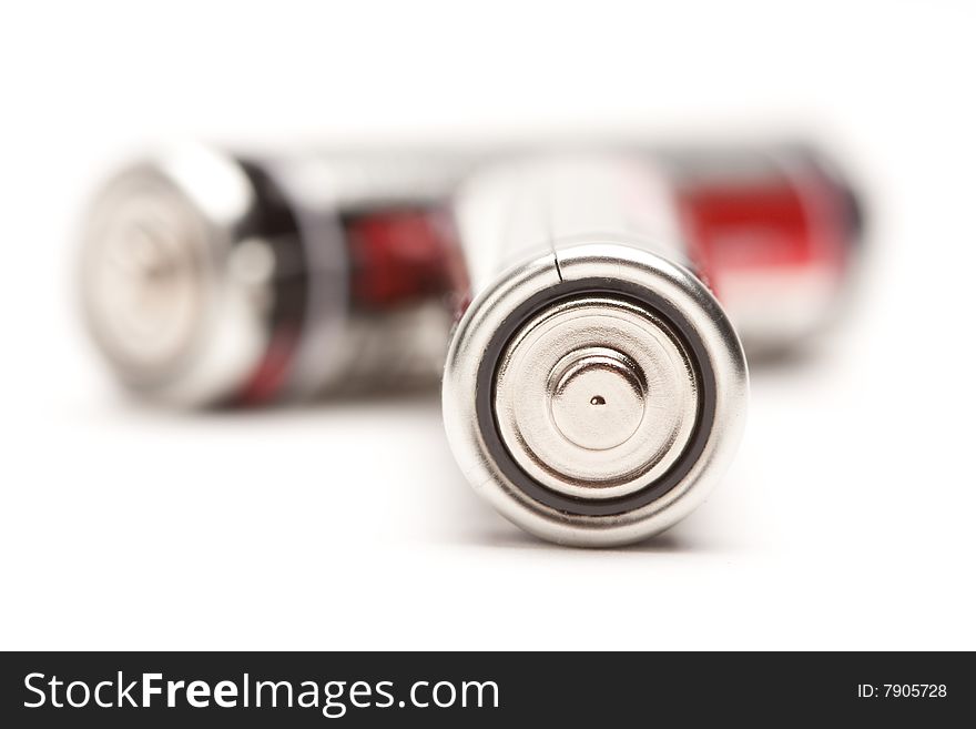 Heavy Duty AA Batteries on a White Background. Heavy Duty AA Batteries on a White Background.