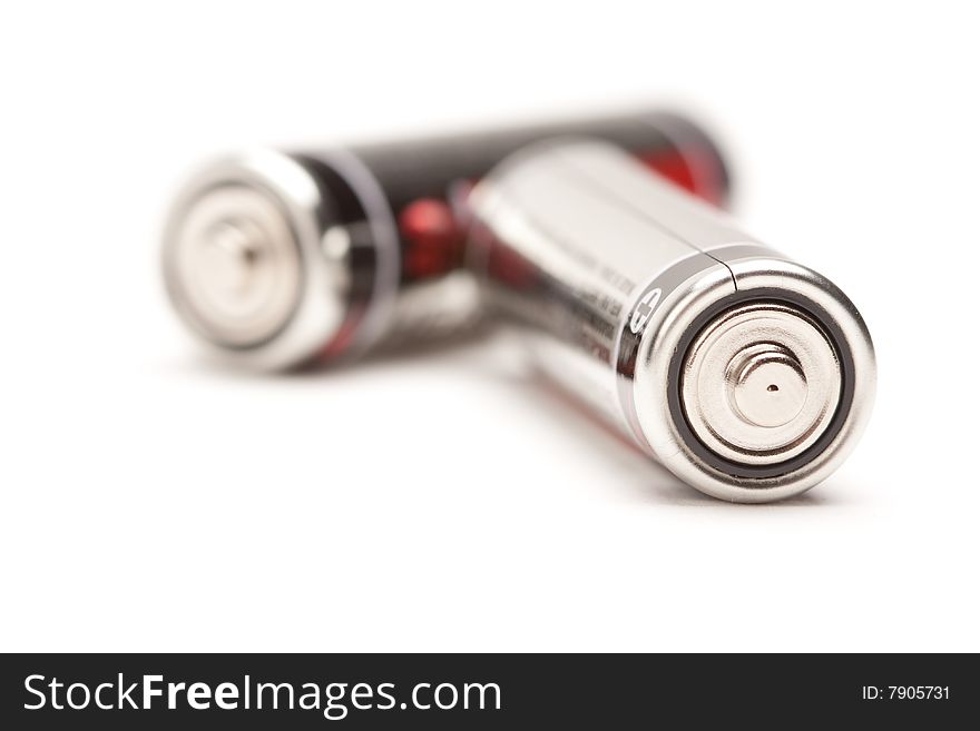 Heavy Duty AA Batteries on a White Background. Heavy Duty AA Batteries on a White Background.