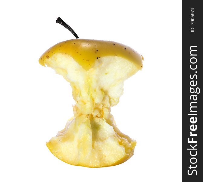 Stock photo: nature theme: an image of eaten yellow apple. Stock photo: nature theme: an image of eaten yellow apple