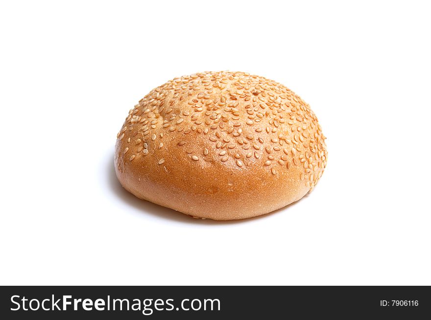 Round bun isolated on a white background. Round bun isolated on a white background.