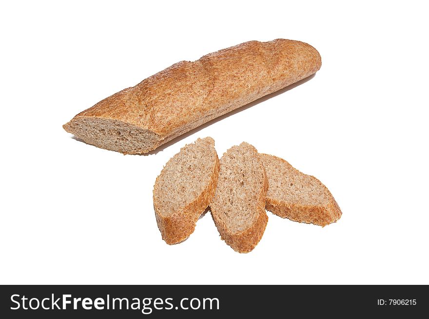 Half of the long loaf and three pieces.