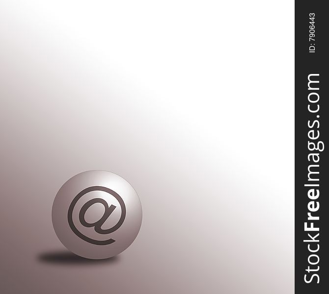 Email symbol on ball over graduated toned background. Email symbol on ball over graduated toned background