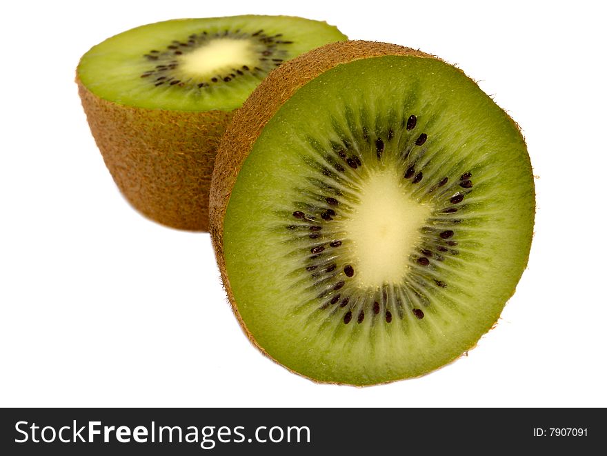 Fresh kiwifruit isolated on white