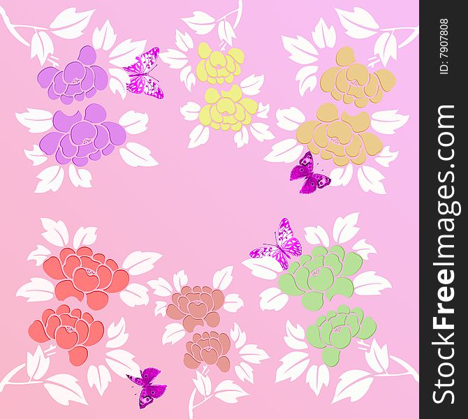 My Vector Floral Illustration could be for a Card or Background. My Vector Floral Illustration could be for a Card or Background