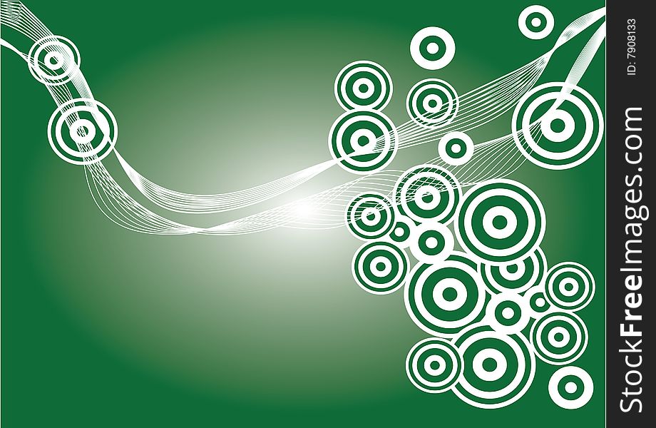Decorative circle on green background