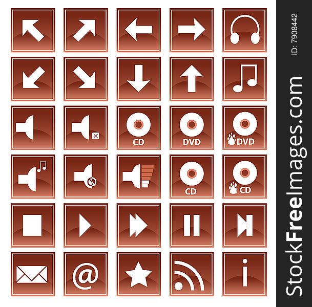 Brown web icons in vector forrmat