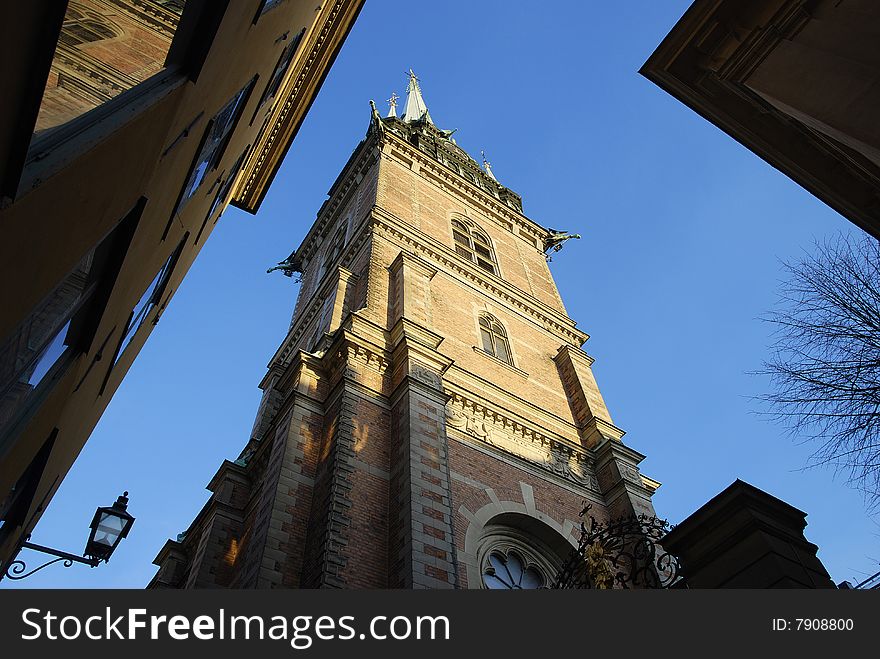 The church in Gamla Stan - old part of Stockholm. Sweden