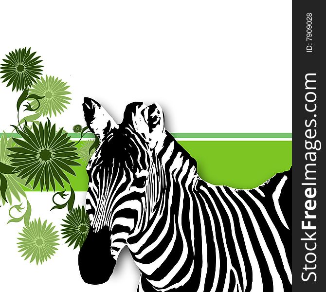 Nature Zebra, Abstract Floral Background