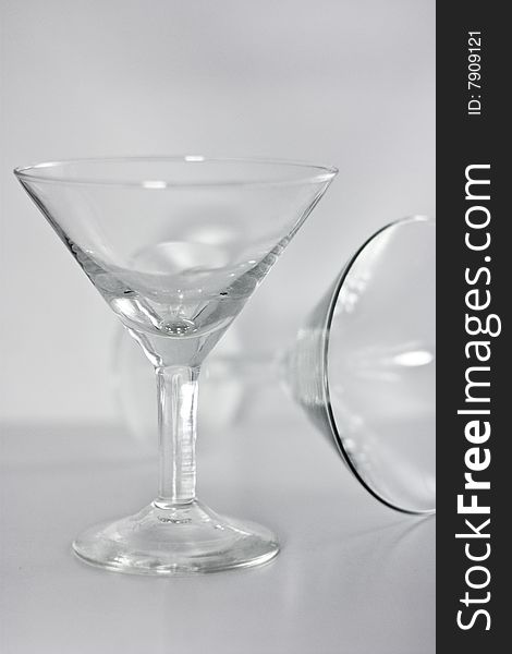 Empty wineglasses with grey background