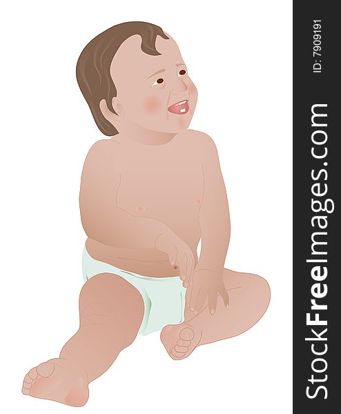 The image of a happy kid sitting posture. Vector illustration. The image of a happy kid sitting posture. Vector illustration.