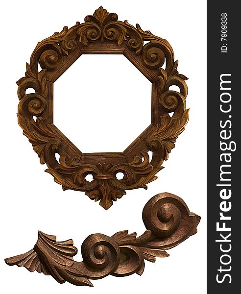 Old frame decorativ retro carved. Old frame decorativ retro carved