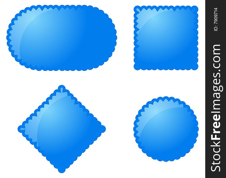 Blue vector buttons for web and print. Isolated vector illustration on white background. Include additional format EPS v.8 (Adobe Illustrator).