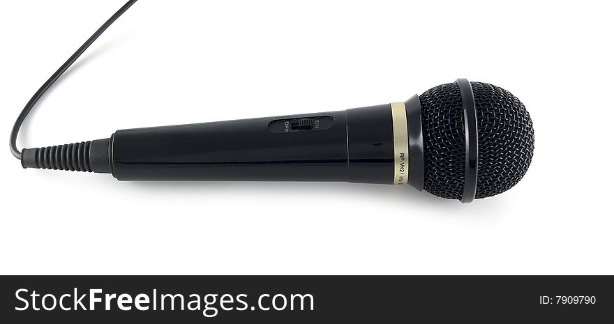 Black Microphone On A White Background