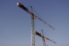 Two Tower Cranes Stock Photo Two Tower Cranes Stock Photo