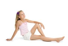 Pretty Teenage Girl Sit On Floor Royalty Free Stock Images