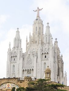 Temple At Mountain Tibidabo Top In Barcelona. Stock Photos Temple At Mountain Tibidabo Top In Barcelona. Stock Photos
