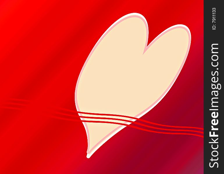 A computer generated heart on red gradient background. A computer generated heart on red gradient background.