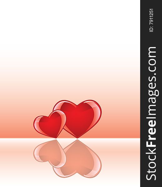 Glossy hearts with reflections. Please check my portfolio for more valentines illustrations.