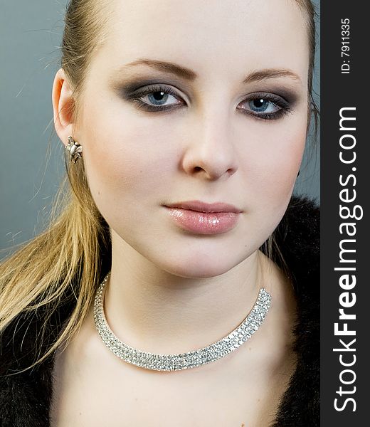 Portrait of beautiful girl with fashion makeup. Portrait of beautiful girl with fashion makeup