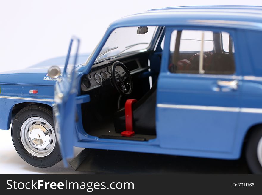 Detail of a vintage blue car. Detail of a vintage blue car