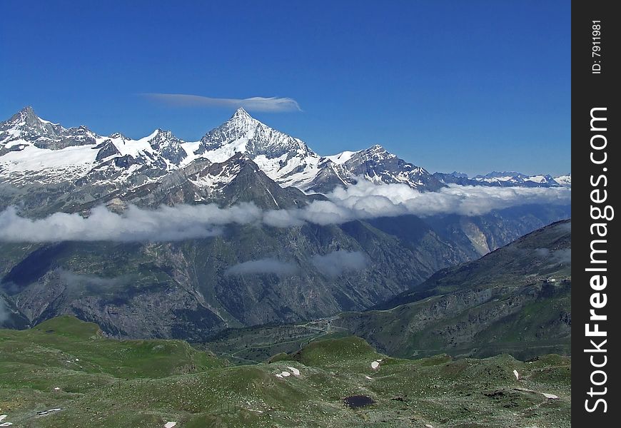 Alpine panorama from Gornergrat (Sui). Alpine panorama from Gornergrat (Sui)