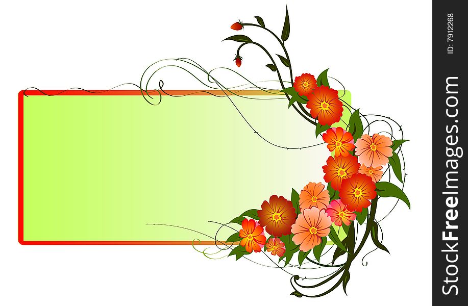 Vector illustraition of funky Abstract floral frame