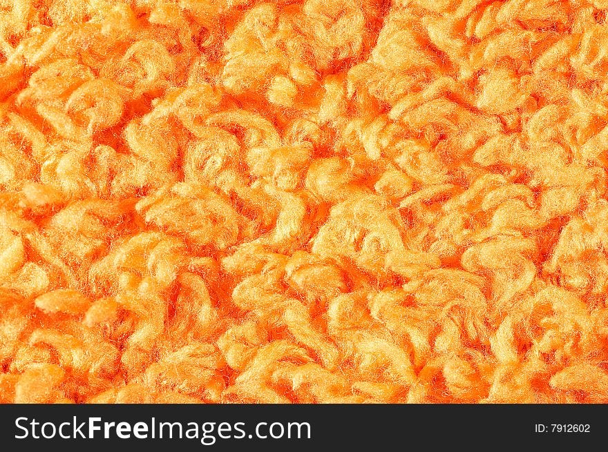 Close-up Orange Wool Texture