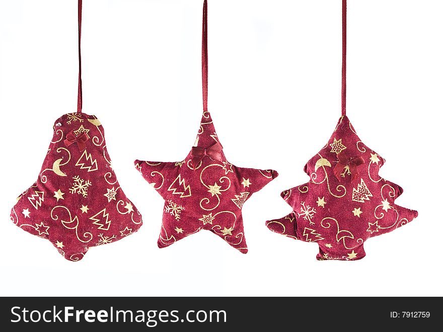 Christmas decorations - bell, star and  fir-tree