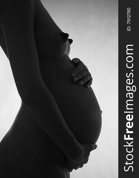 Silhouette Of The Pregnant Belly