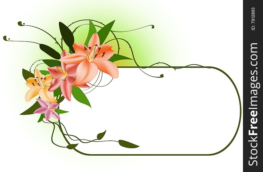 Vector illustraition of elegant floral frame