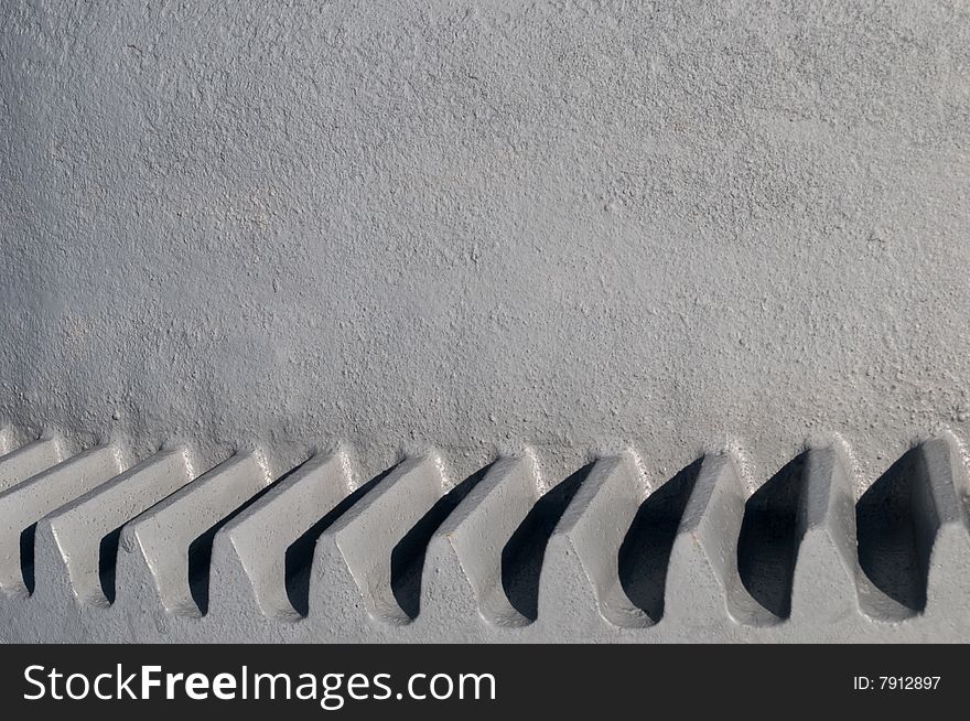 Closeup of cement mixer gear teeth, from vintage farm machinery. Closeup of cement mixer gear teeth, from vintage farm machinery