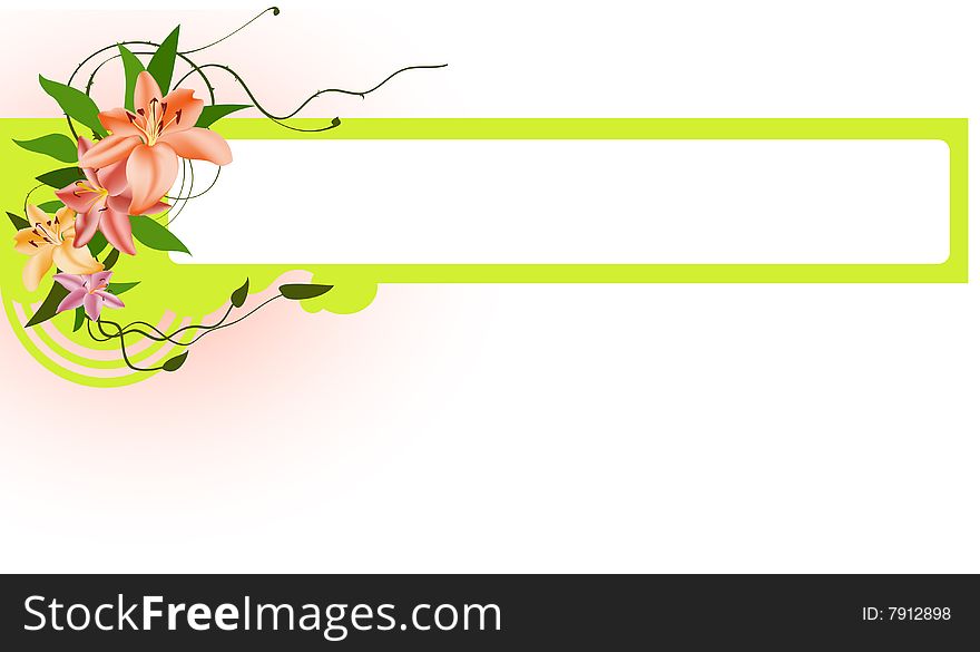 Vector illustraition of elegant floral border. Vector illustraition of elegant floral border