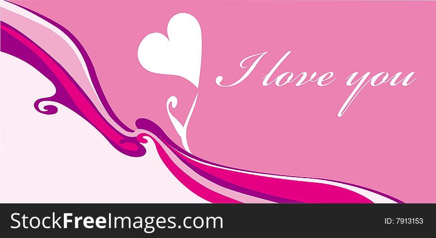 Valentinei card with decorative heart. Valentinei card with decorative heart