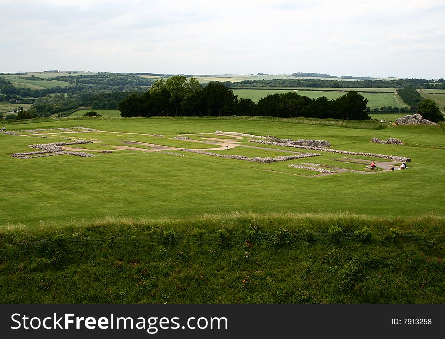 Old Sarum is the site of the earliest settlement of Salisbury, in England. The site contains evidence of human habitation as early as 3000 BC. Old Sarum is mentioned in some of the earliest records in the country. It sits on a hill about two miles north of modern Salisbury.