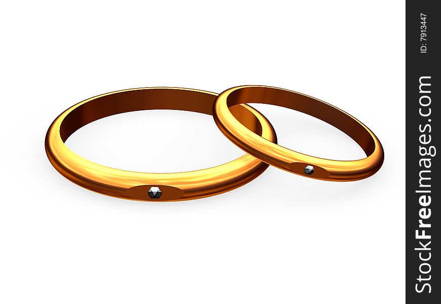 The image of man's and female wedding rings. The image of man's and female wedding rings.