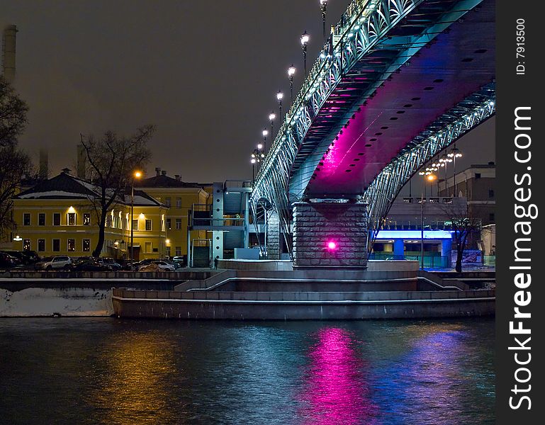 New bridge in old part of Moscow city. New bridge in old part of Moscow city