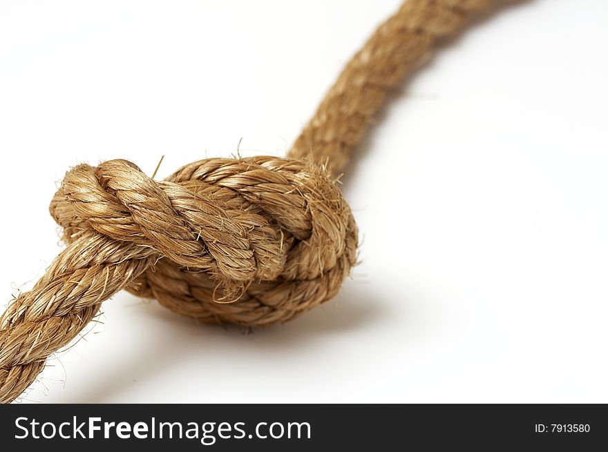 A macro picture of a rope on white. A macro picture of a rope on white