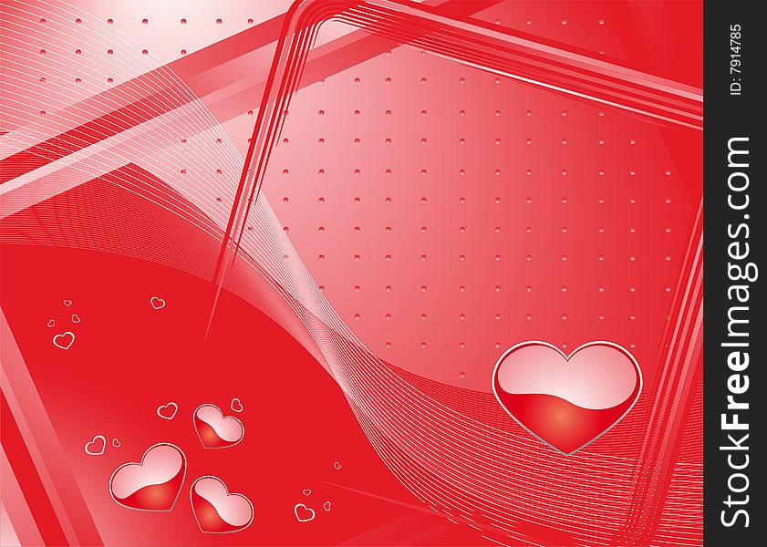 Illustration of Valentin  background with  hearts
