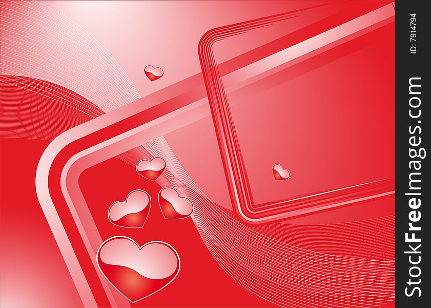 Illustration of Valentin  background with  hearts