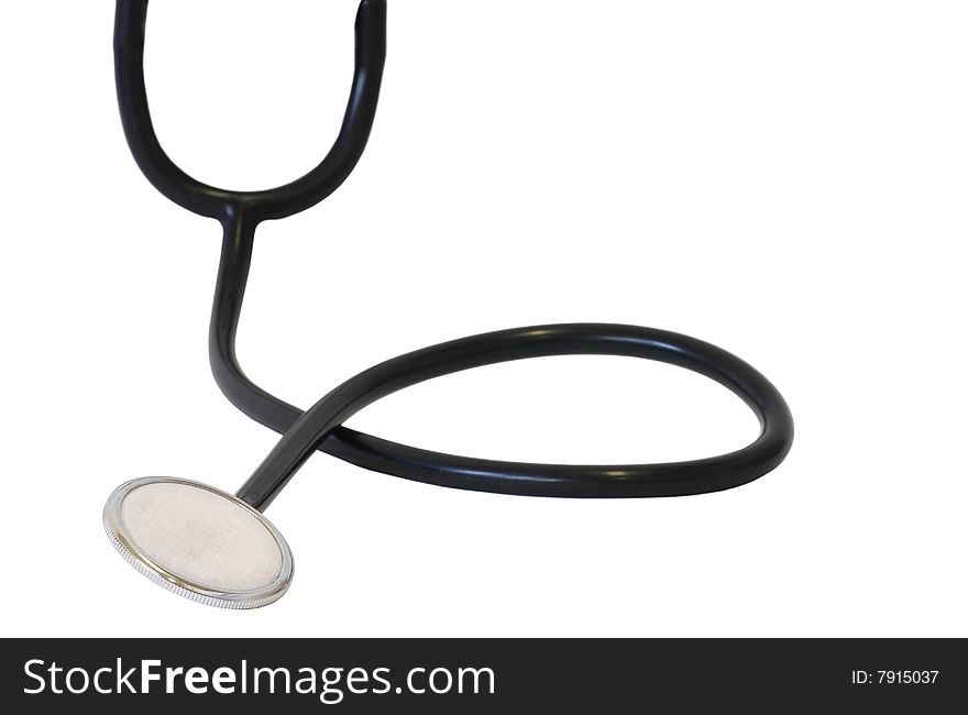 Detail of stethoscope isolated on white background